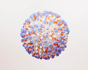 3D rendering of an RSV virus cell