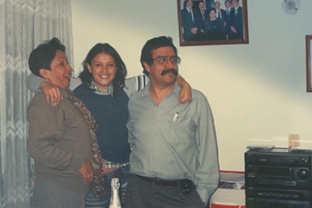 Andrea Acevedo with parents