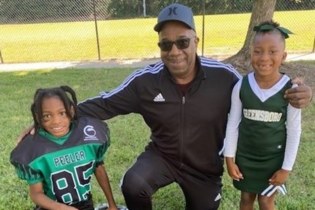 Bullock and his grandchildren