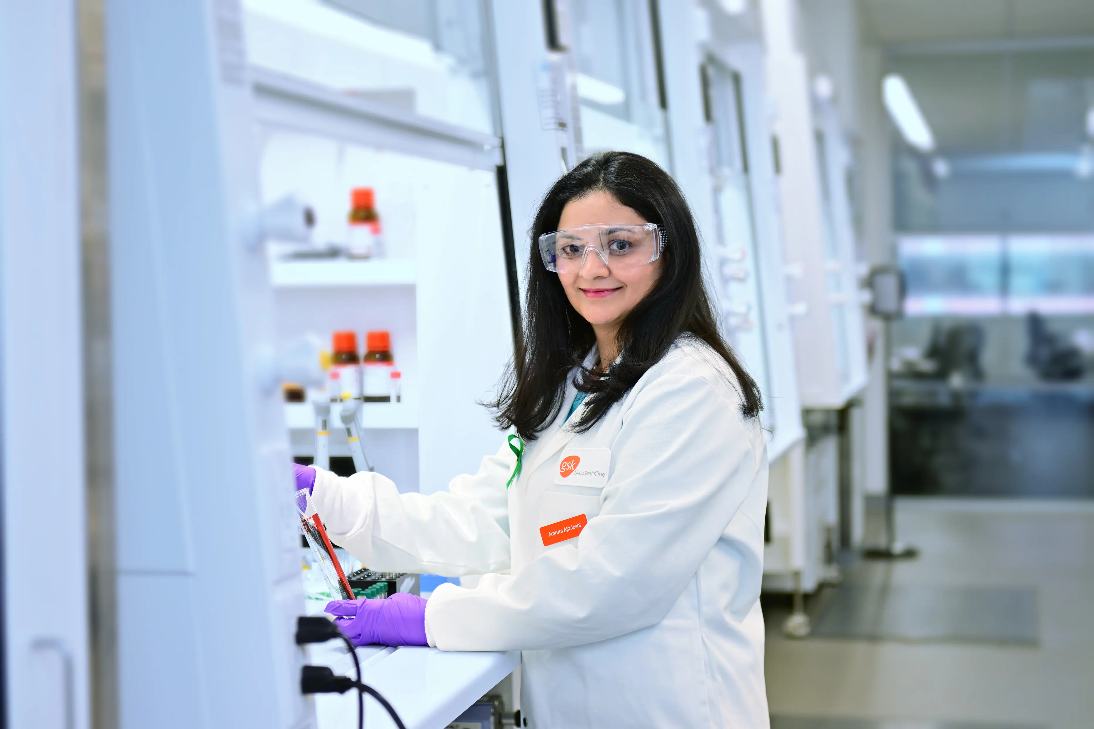 Amruta in the lab.