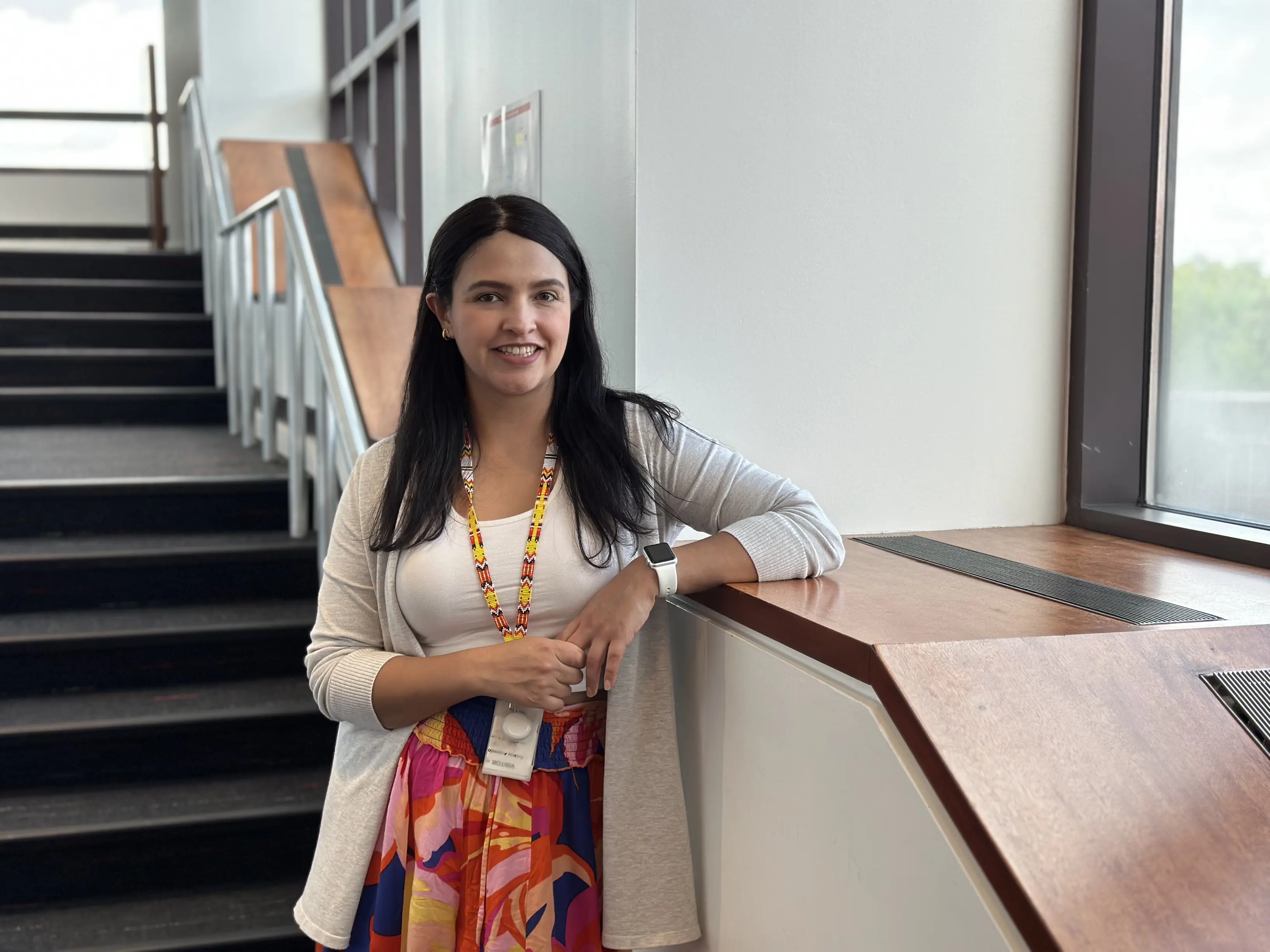 Andrea in the office