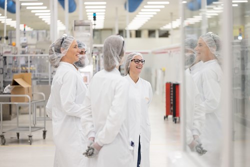Three women scientists in a lab