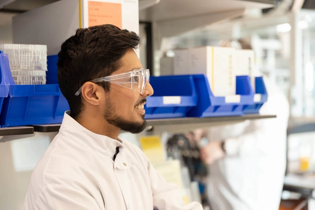 male scientist in lab.