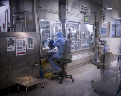 A scientist working in a lab