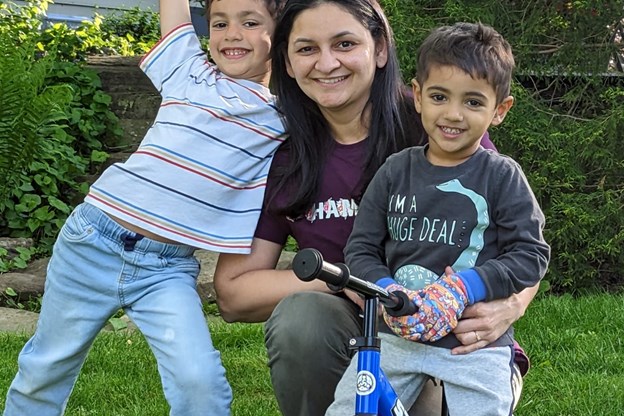 Amruta and her children.