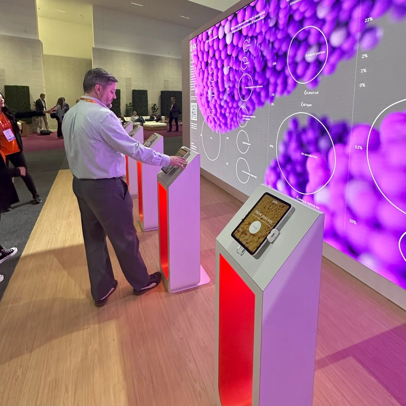 men in front of media station