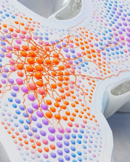 3D image of myelofibrosis in the bone.